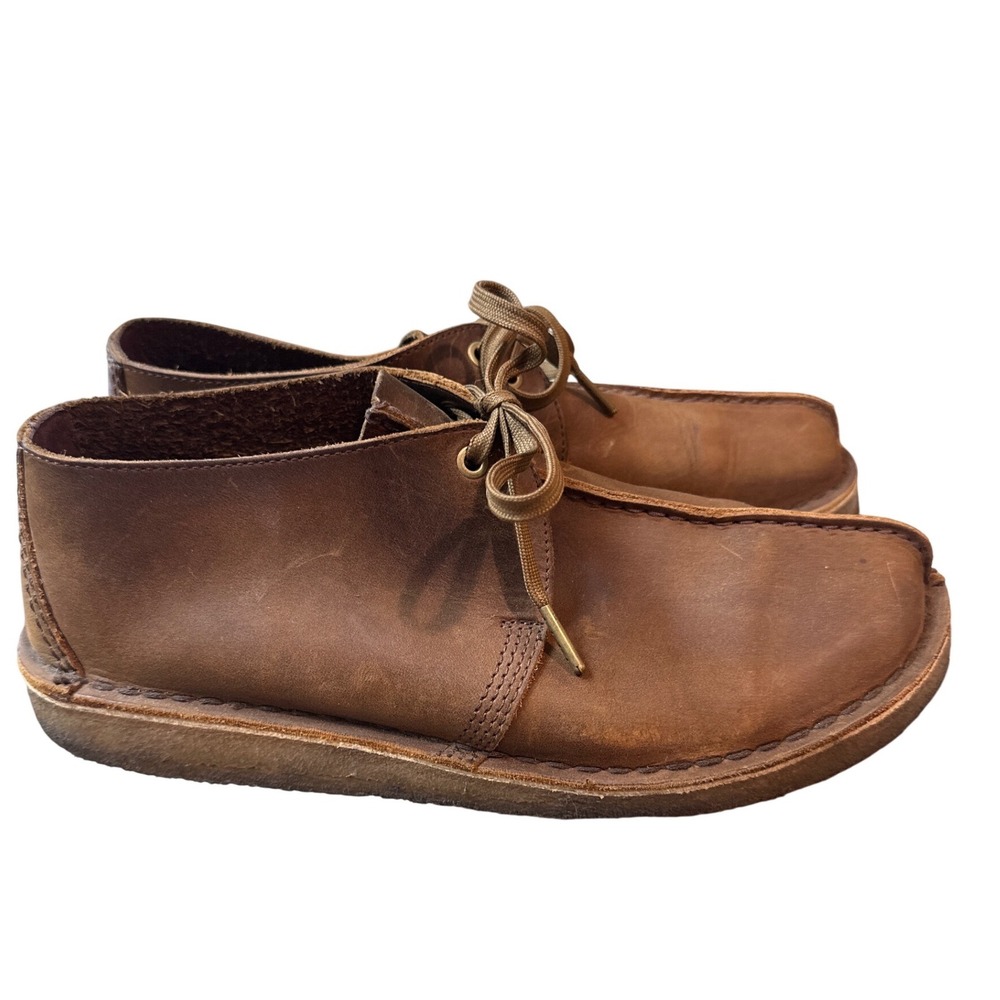 Clarks Originals Desert Trek Mens 10.5 Beeswax Brown Leather Center Seam Shoes